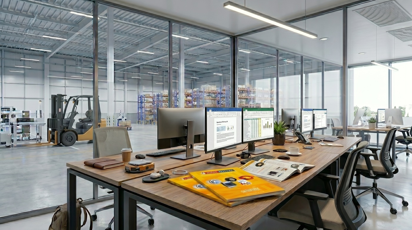 Escritório ENTRE LED com catálogos Horoz